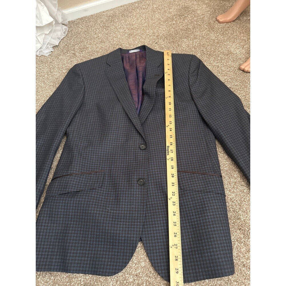 Ted Baker London Endurance jacket sport blazer suit black gray 42R 100% wool - Picture 9 of 12